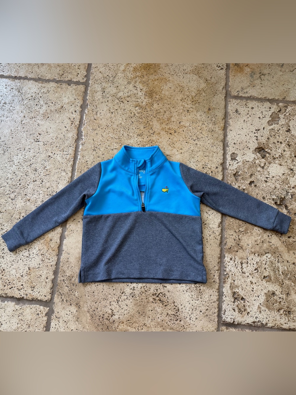 Masters Kids Blue and Gray Quarter-Zip Pullover Size 2T